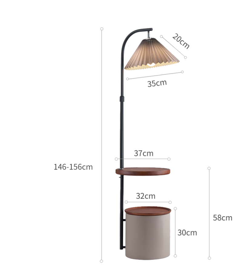  Floor lamp with leather bucket 