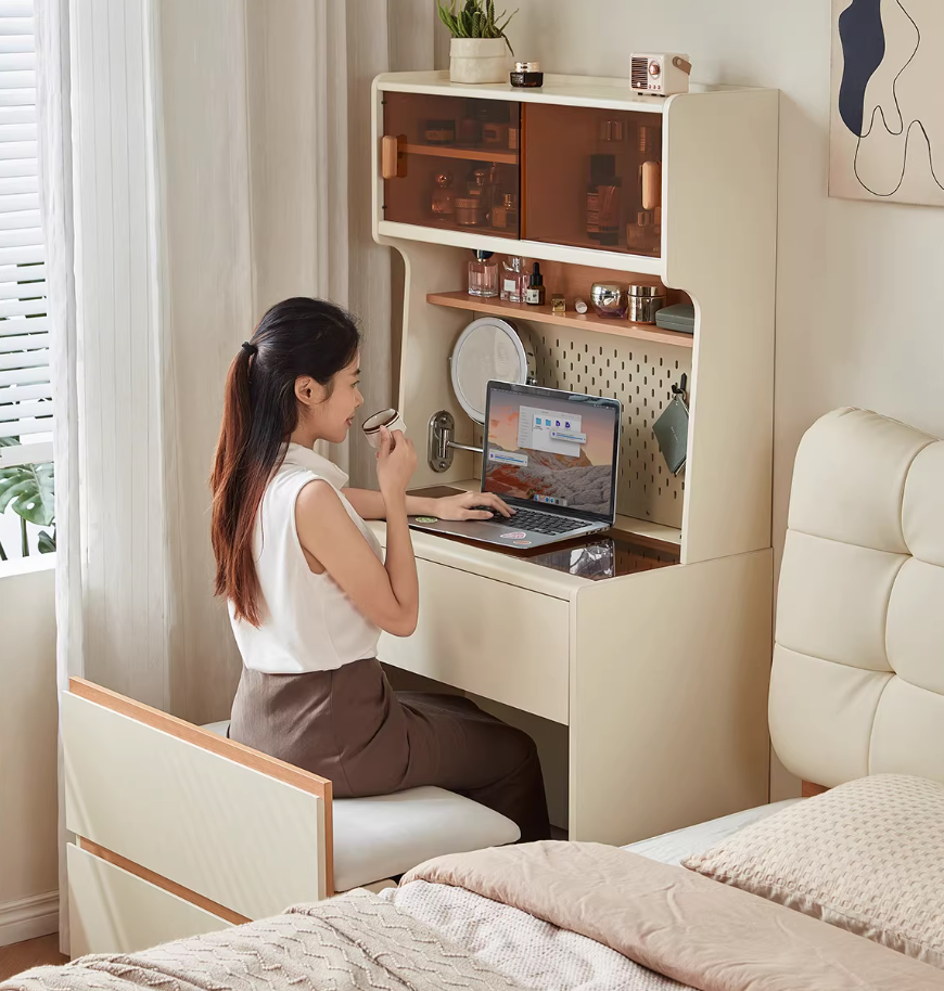  Compact dressing table with chair and illuminated mirror 