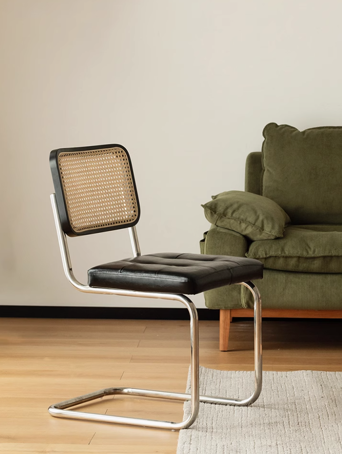  Wooden chair with rattan 