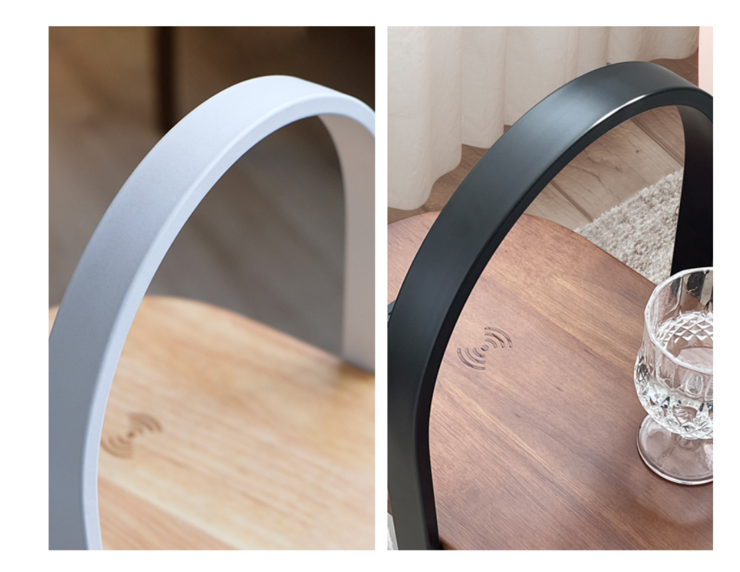  Bedside table with lighting and bucket 
