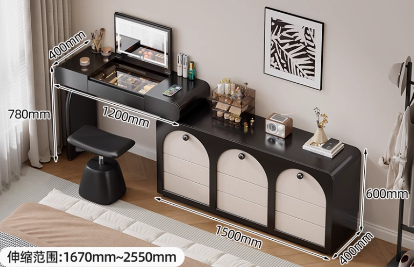  Built-in dressing table with cabinet, berth and mirror 