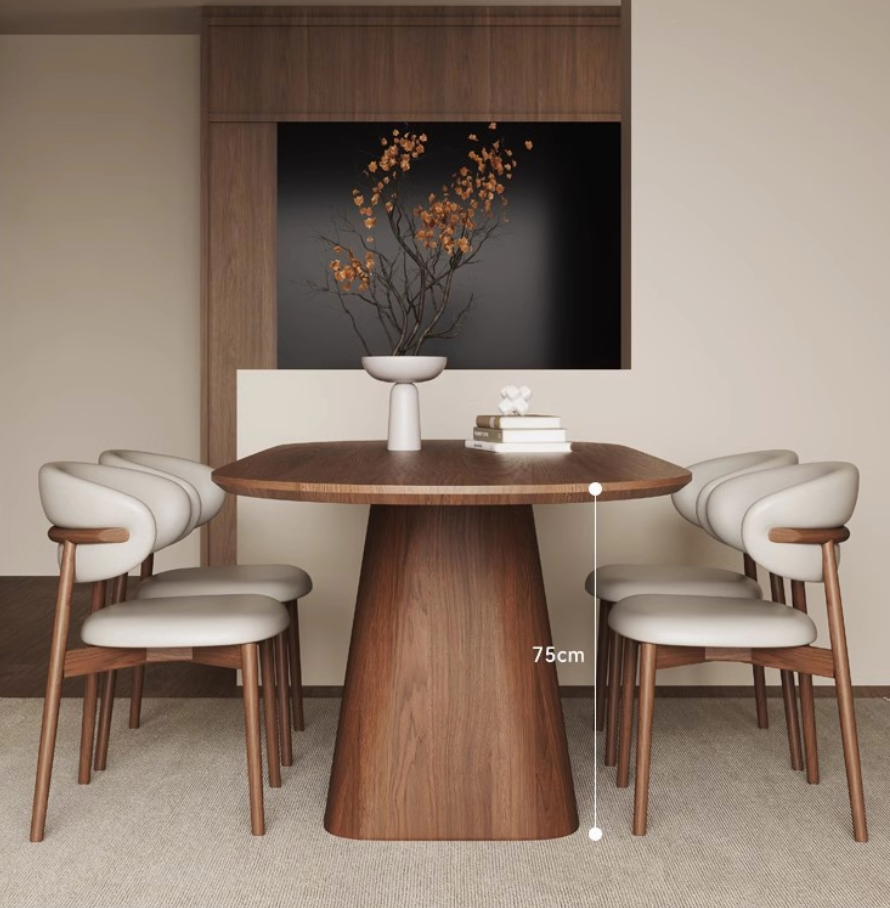  Walnut oval dining table 