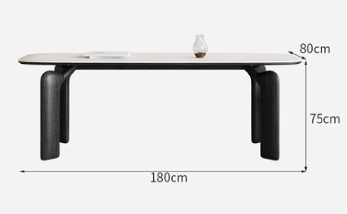  Black wood dining table 