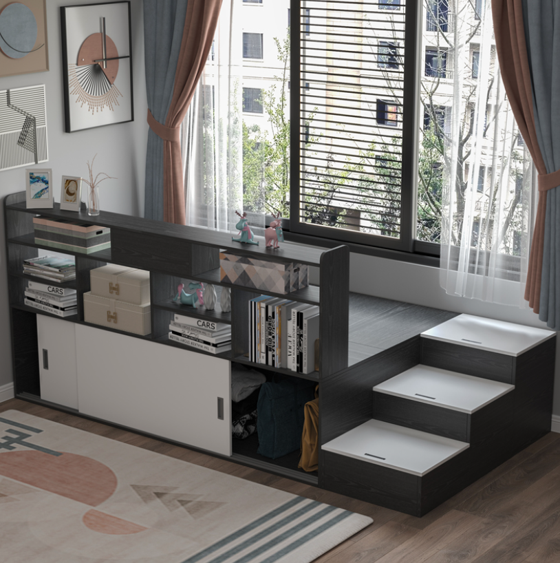  Bed with wardrobe and drawer 