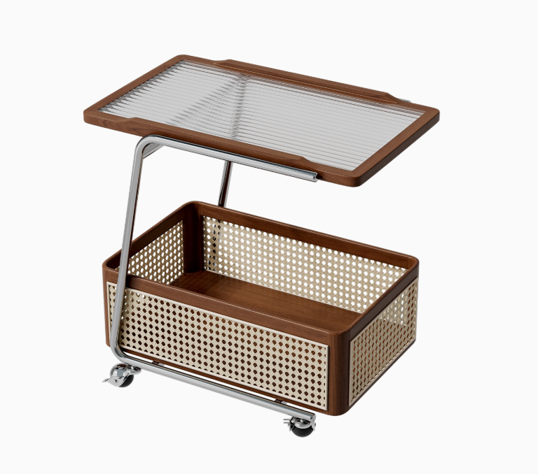  Side table with mobile storage cart 
