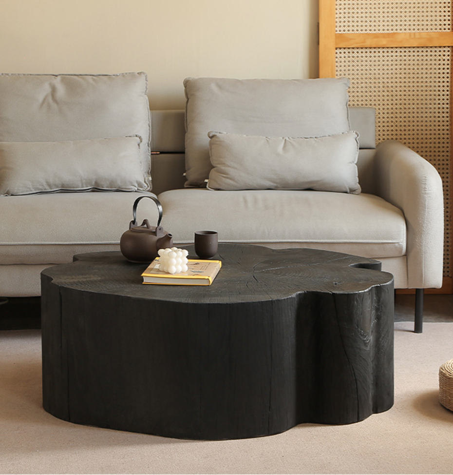  Irregular tree trunk coffee table 