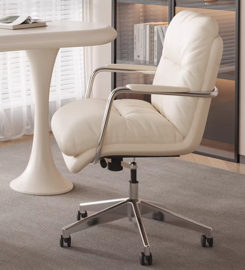  Creamy beige office with chair 