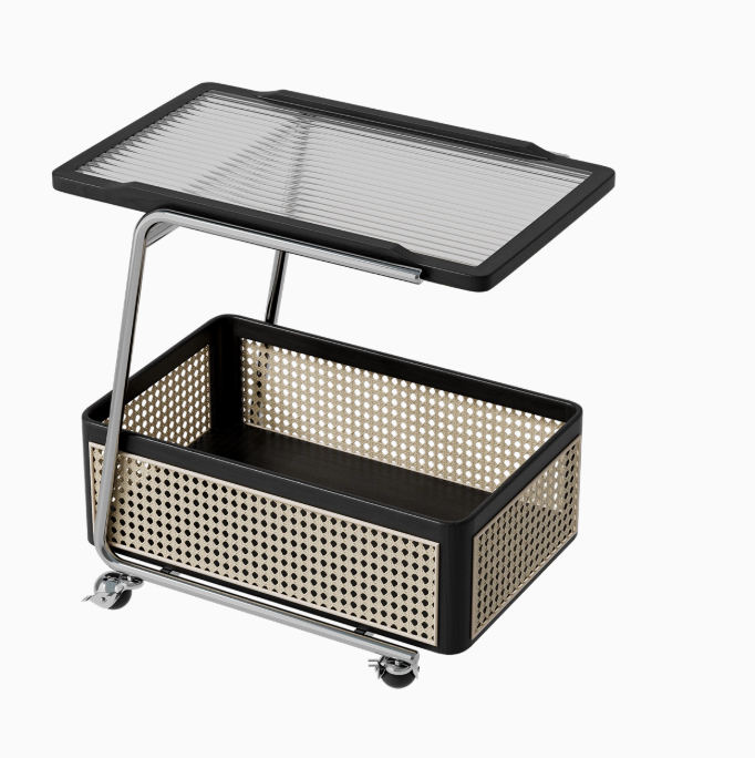  Side table with mobile storage cart 