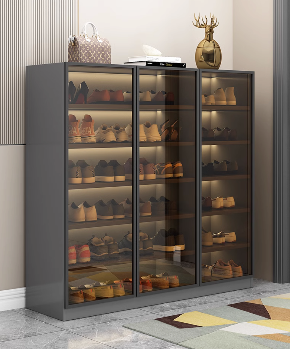  Glass door shoe cabinet 