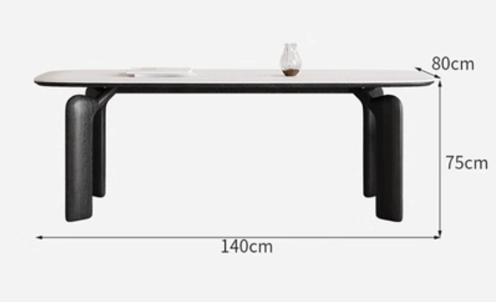  Black wood dining table 