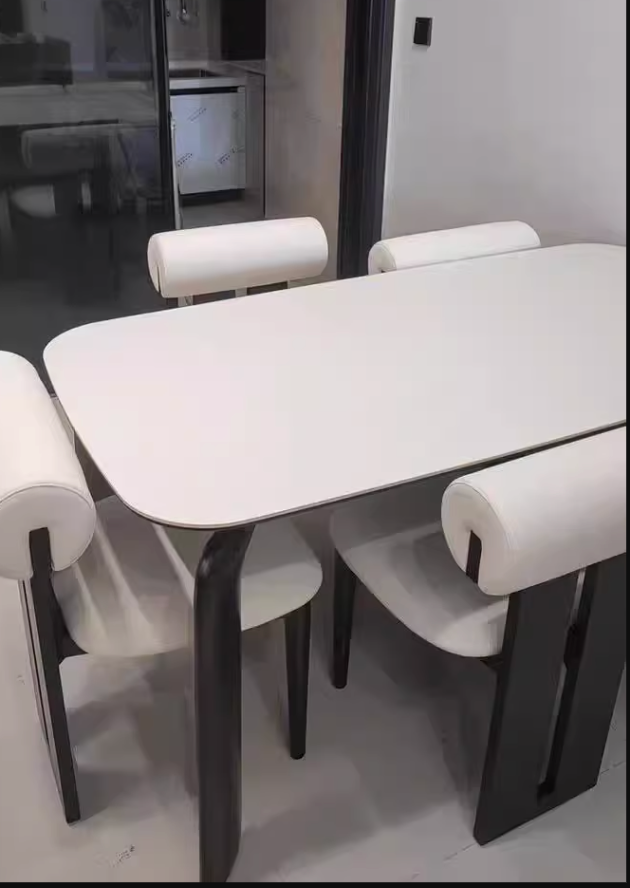  Black wood dining table 