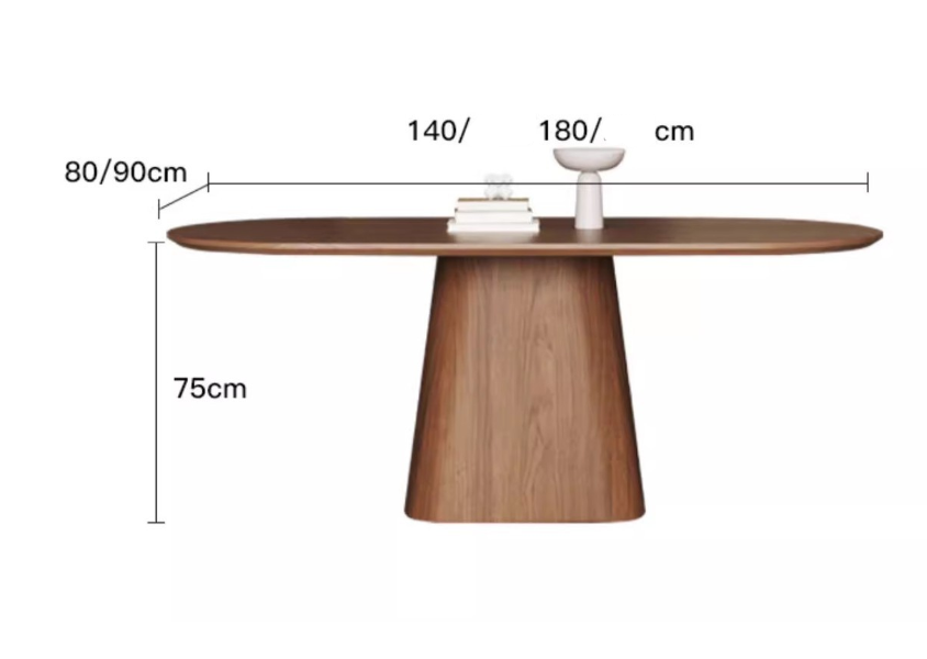  Walnut oval dining table 