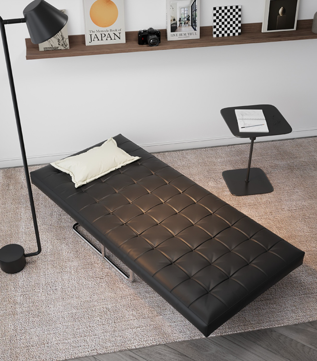  Leather folding sofa bed 