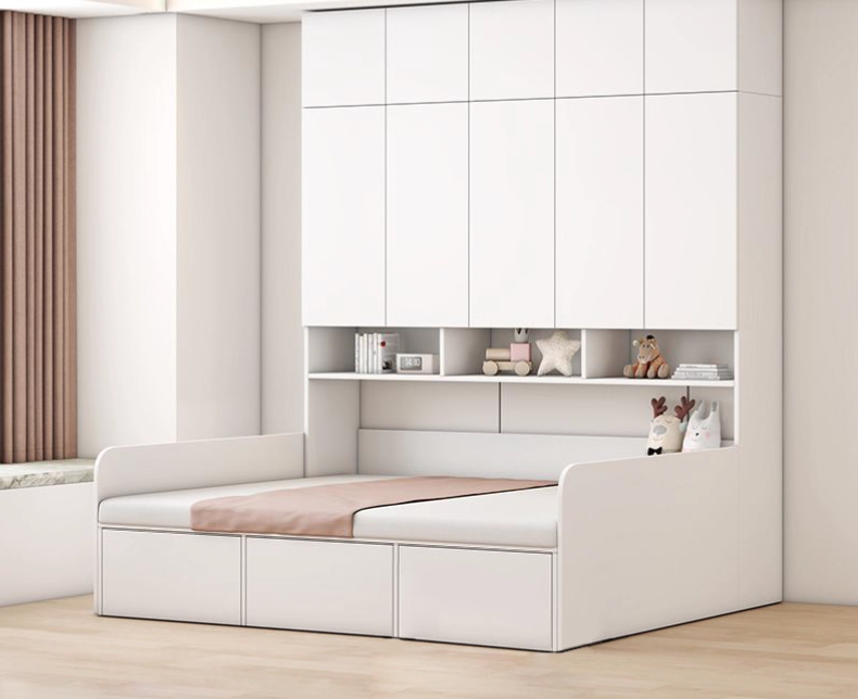  Built-in bed with multi-functional wardrobe 