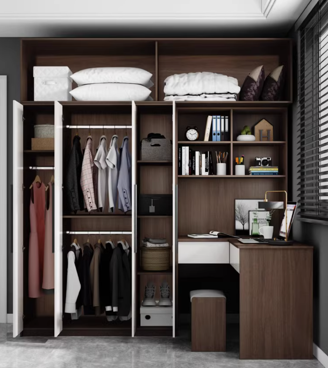  Wardrobe with desk 