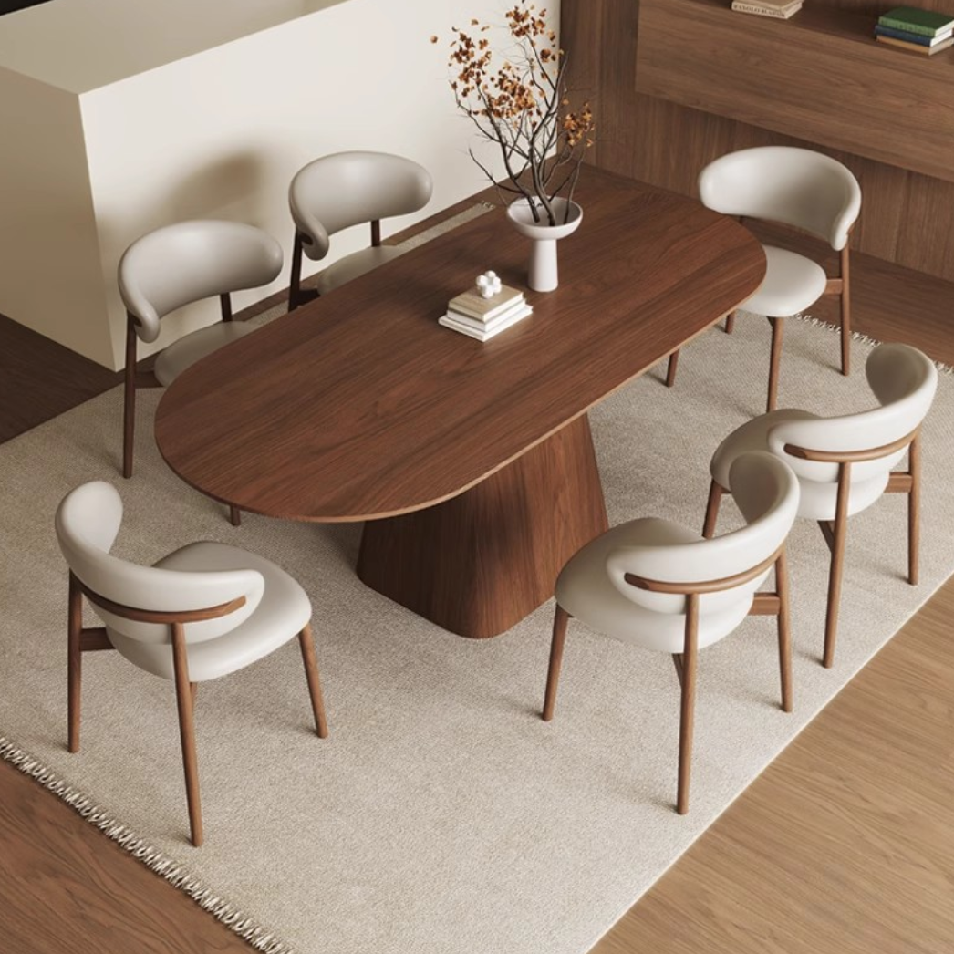  Walnut oval dining table 