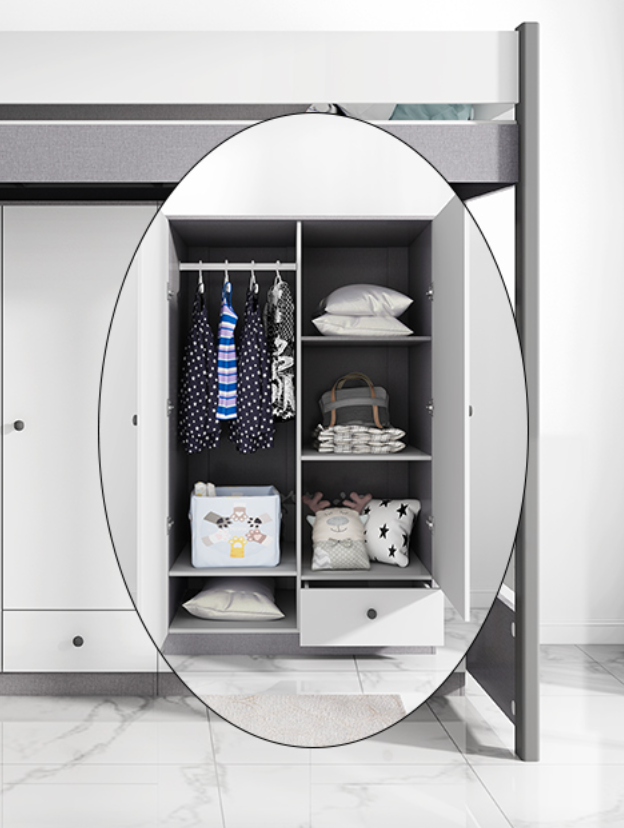  سرير مع مكتب وخزانة ملابس مودرن بتصميم ذكي - أثاث متعدد الوظائف من KS-Furniture 