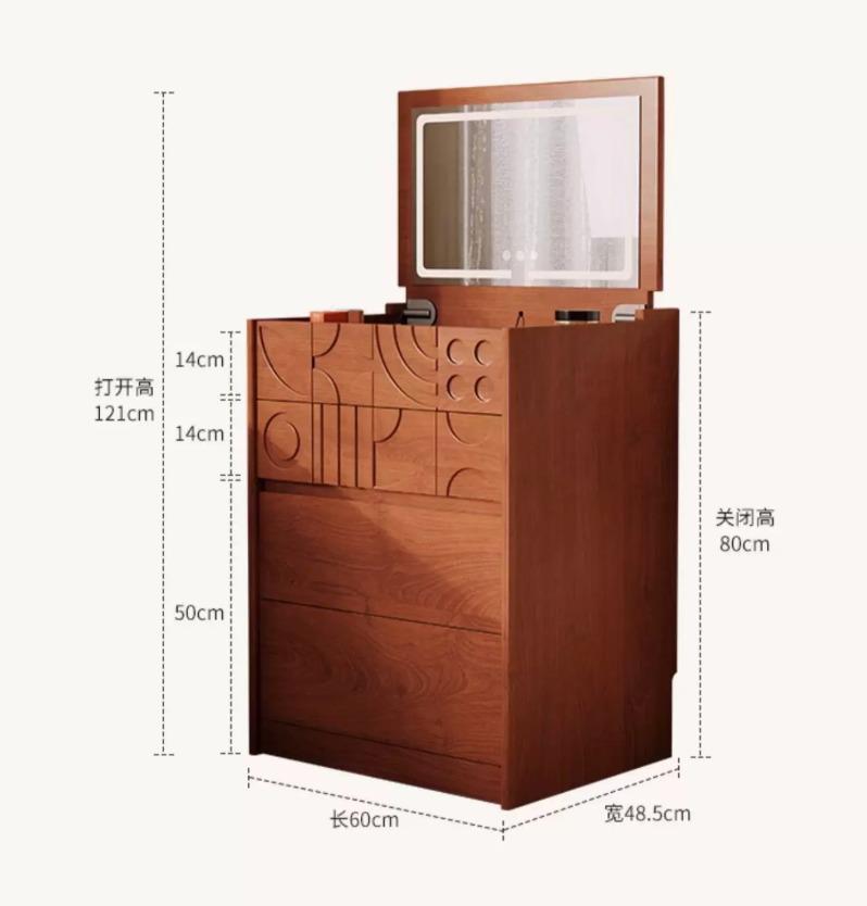  Decorative table and small makeup cabinet with wooden designs 