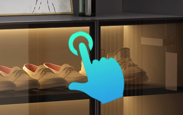  Glass door shoe cabinet 