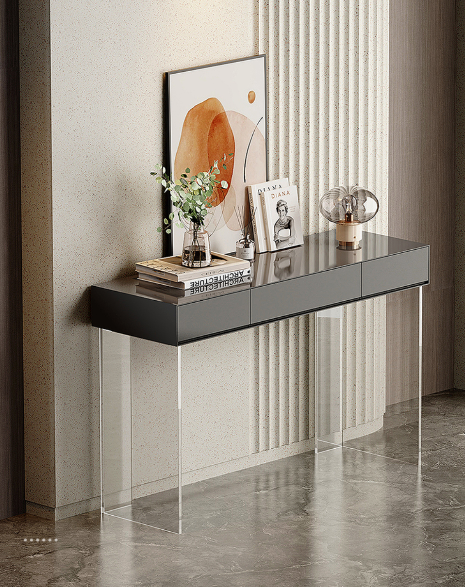  SOMPOK Console, wood and acrylic. 
