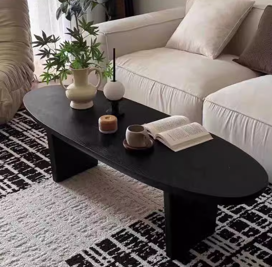 طاولة القهوة خشبية بيضاوية 