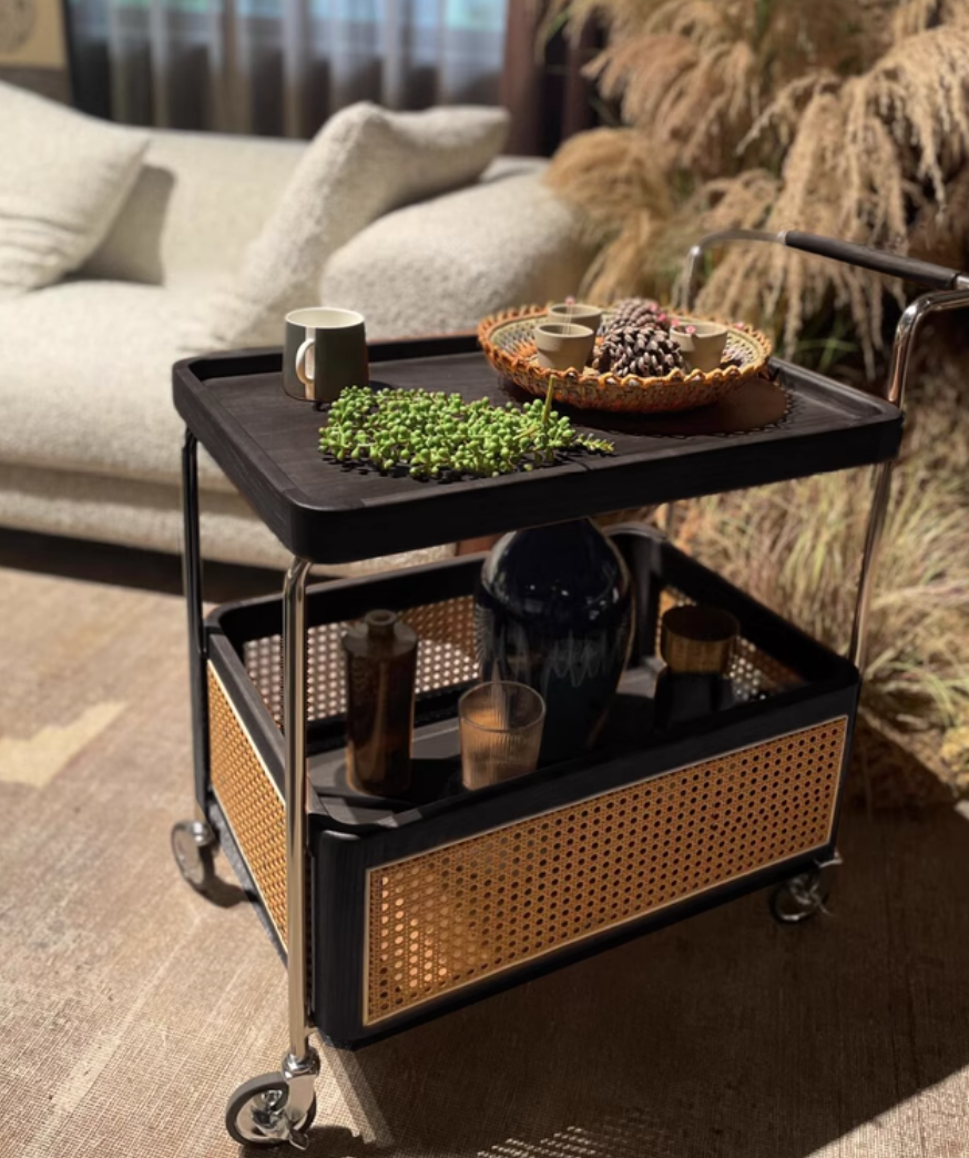  Rattan side table 