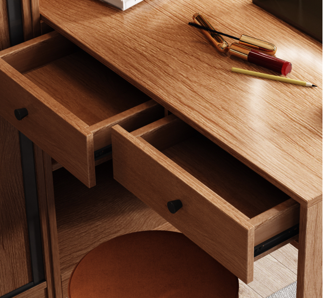  خزانة ملابس مودرن مع تسريحة مدمجة موفرة للمساحة - دولاب ملابس من KS-Furniture 