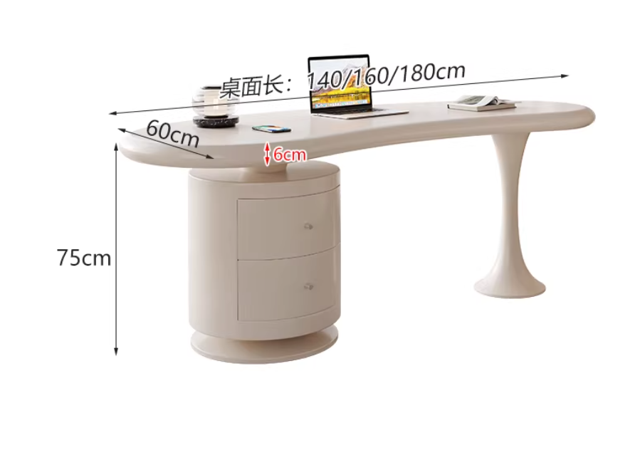  Creamy beige office with chair 