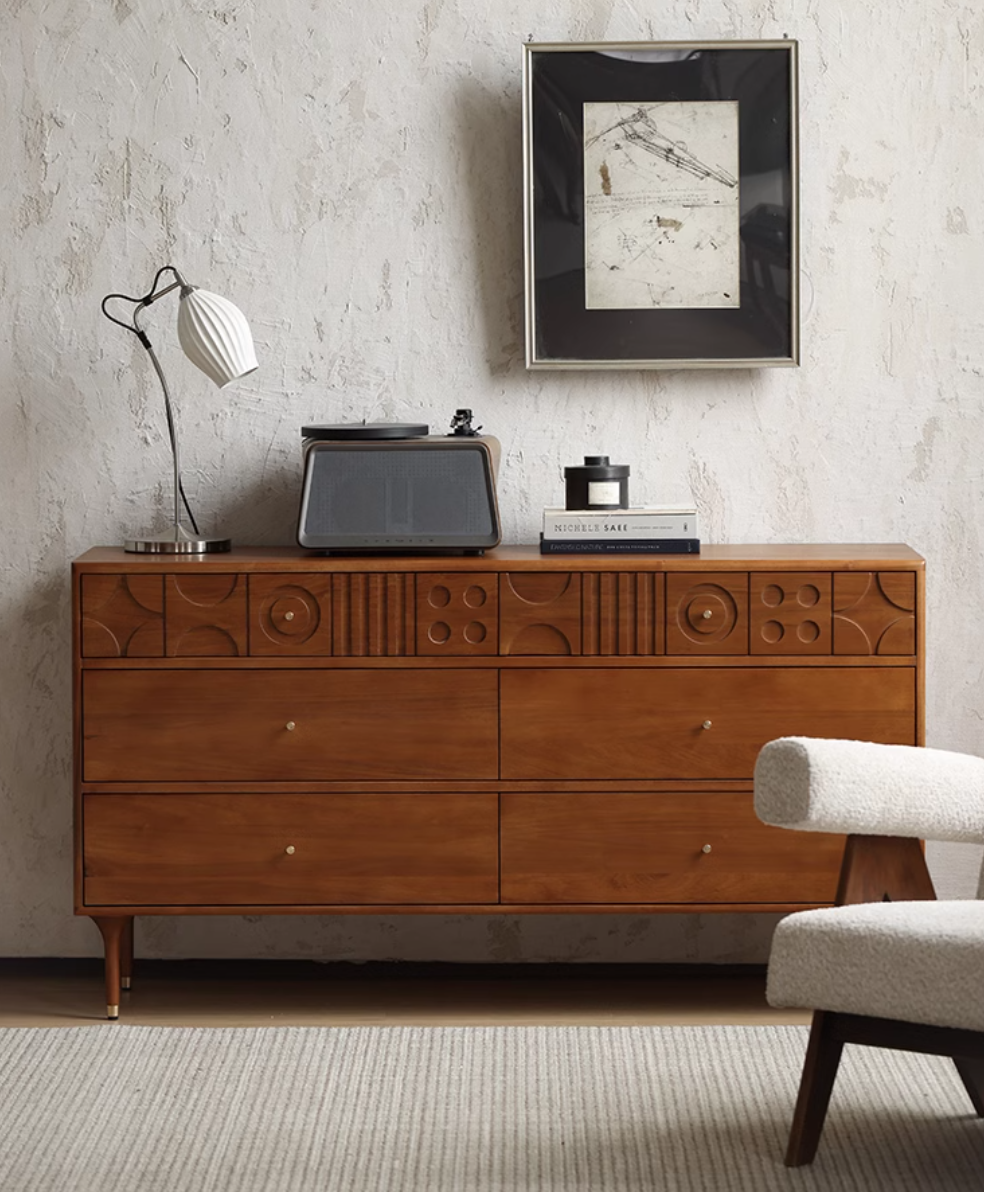  Carved chest of drawers 