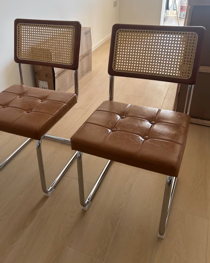  Wooden chair with rattan 