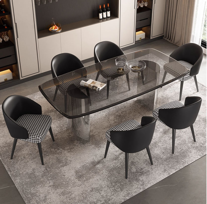 Glass dining table 