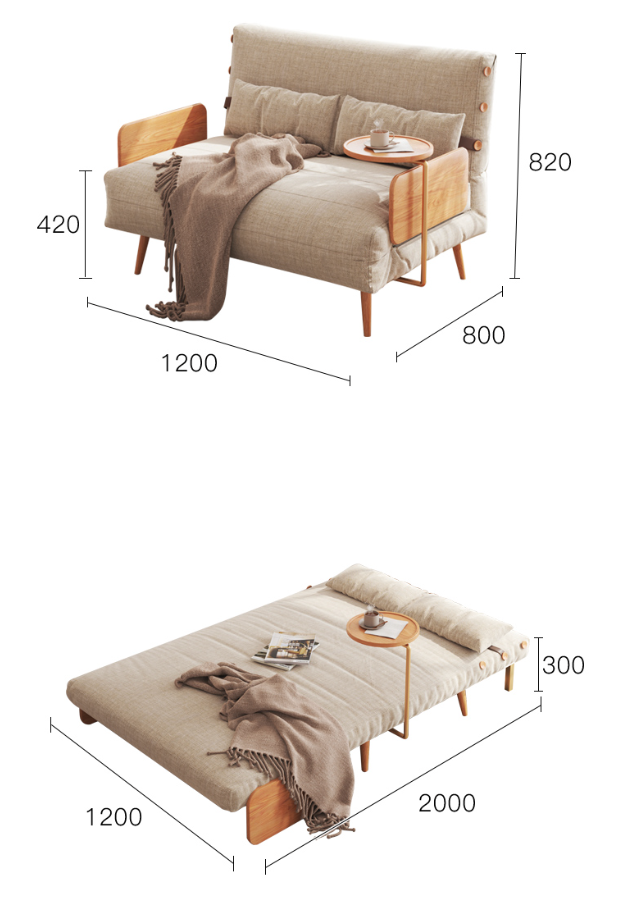  Warner sofa bed with side table 