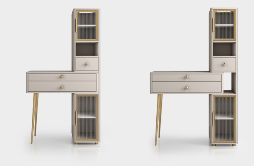  Nordic table with sideboard, mirror and chair 