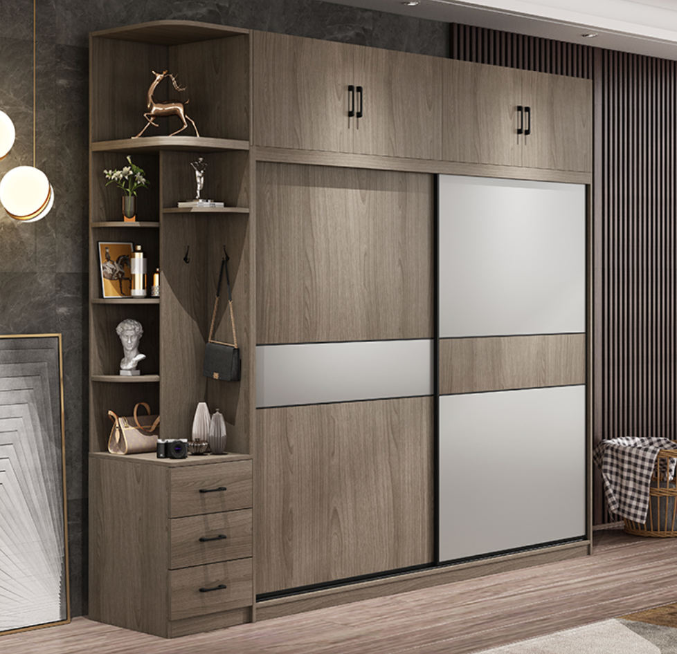  خزانة ملابس خشب مودرن فاخرة بتقسيمات منظمة - دولاب ملابس كبير من KS-Furniture 