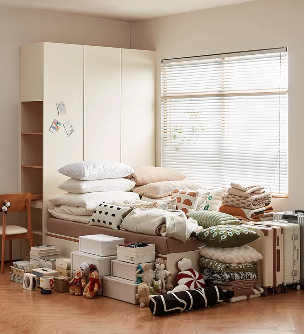  Bed with wardrobe and desk 