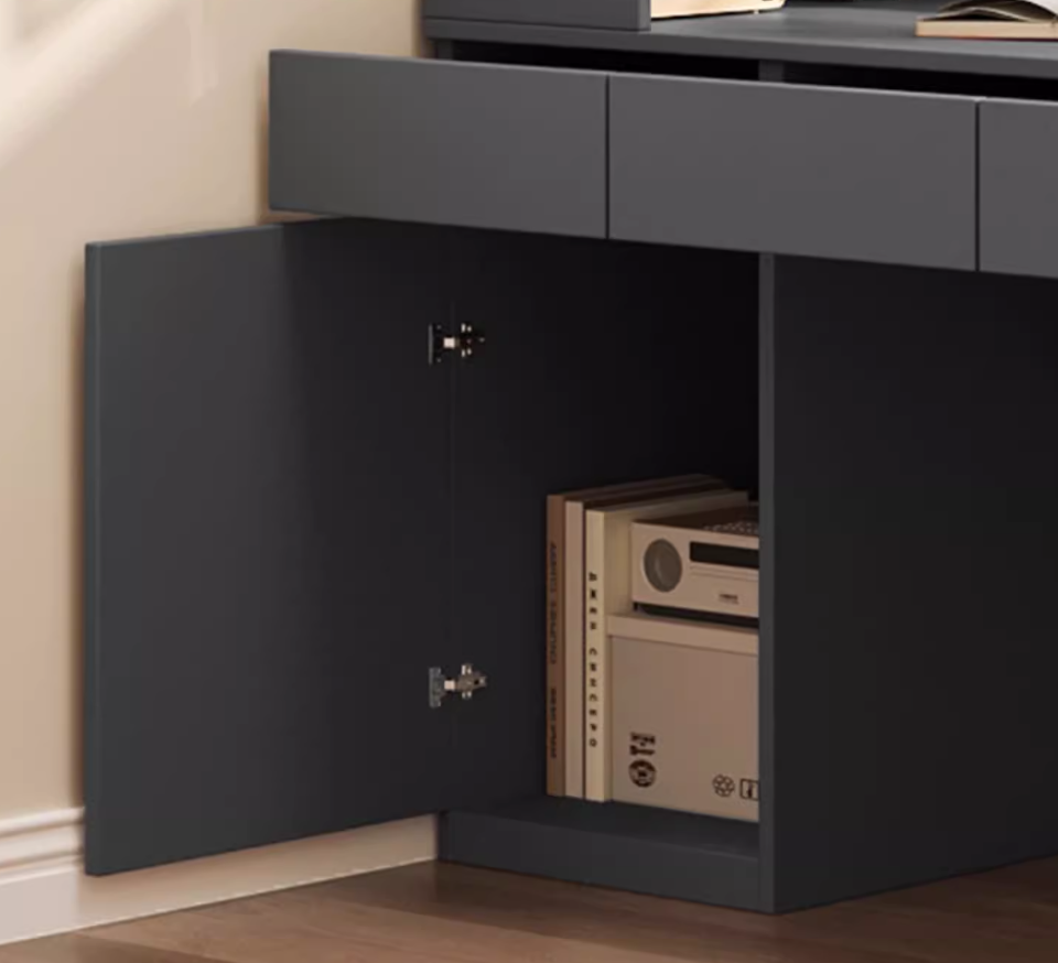  wooden desk and bookcase 