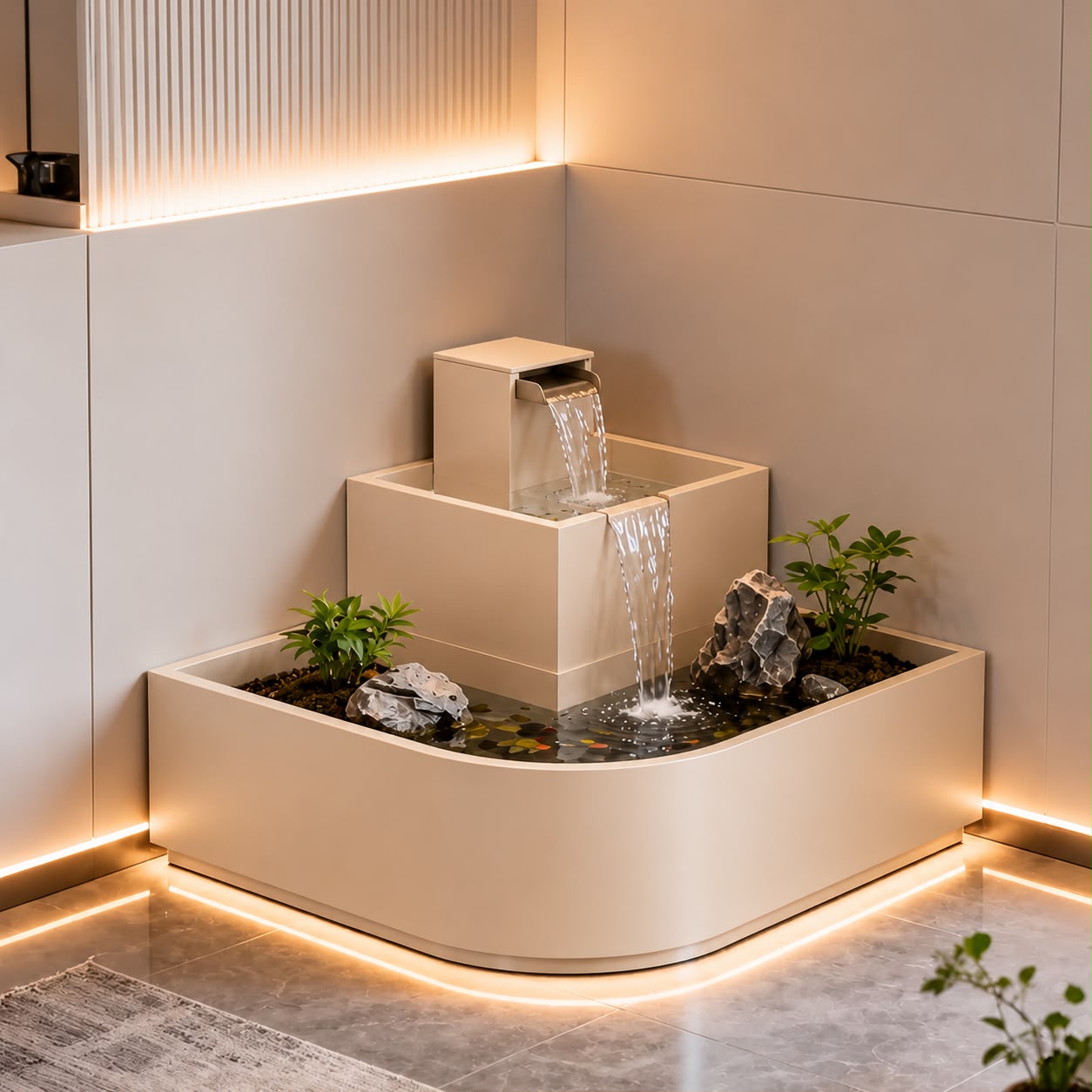  Elegant Luminous Corner Fountain 