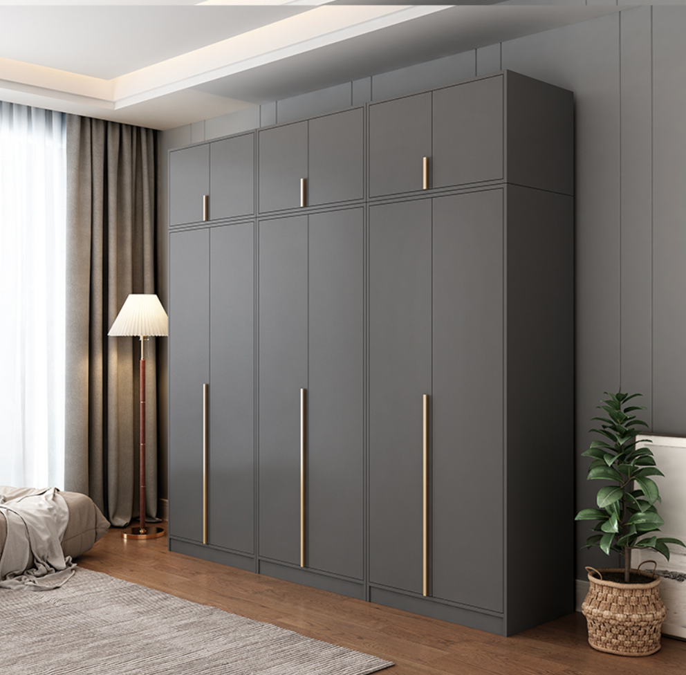  خزانة ملابس مودرن خشب بملحق علوي إضافي - دولاب ملابس كبير من KS-Furniture 
