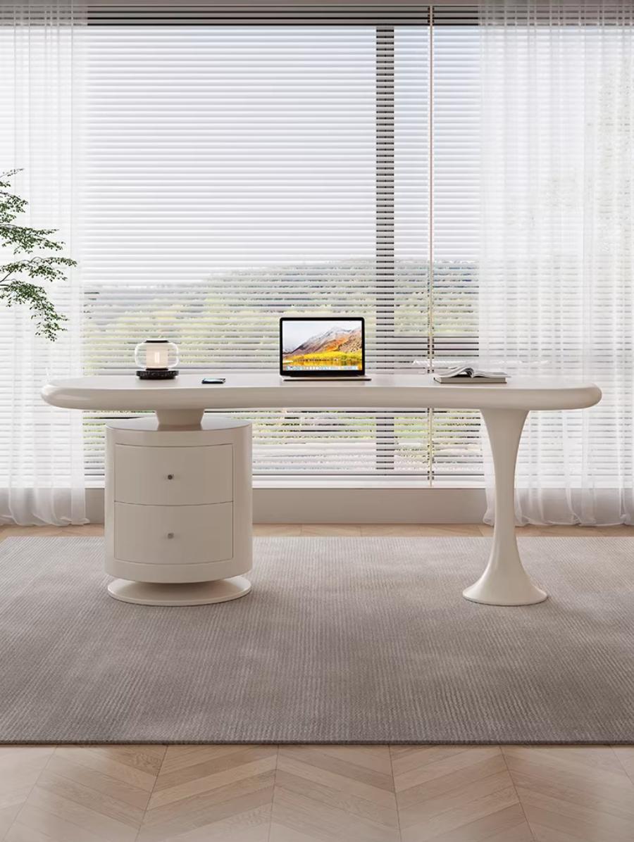  Creamy beige office with chair 