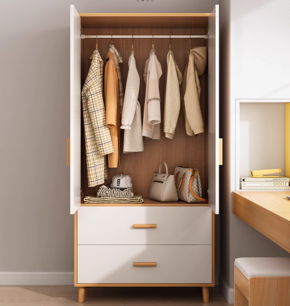  خزانة ملابس خشب مودرن بأبواب ناعمة الإغلاق - دولاب ملابس واسع من KS-Furniture 