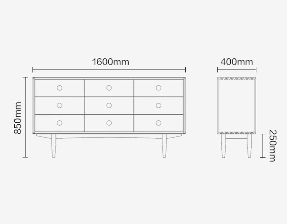  Solid wood chest of drawers 