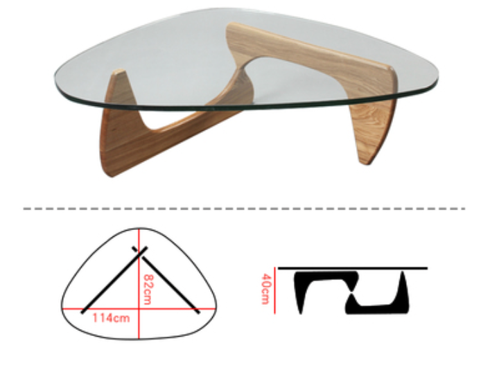  Table with wooden base 