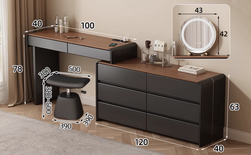  Modern dressing table and chest of drawers 