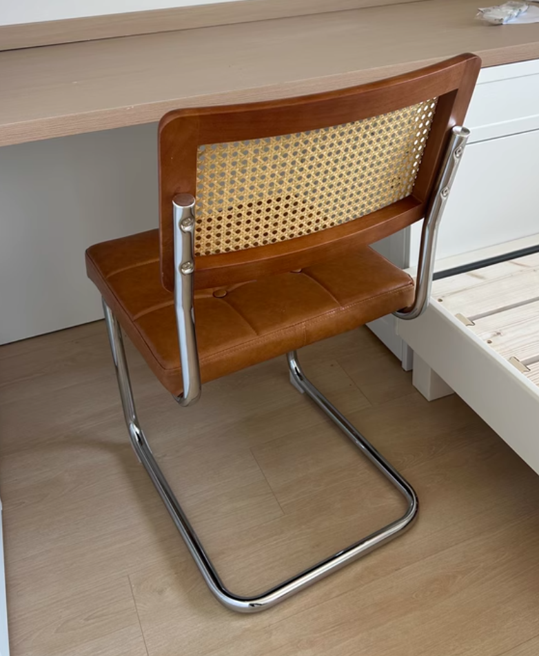  Wooden chair with rattan 
