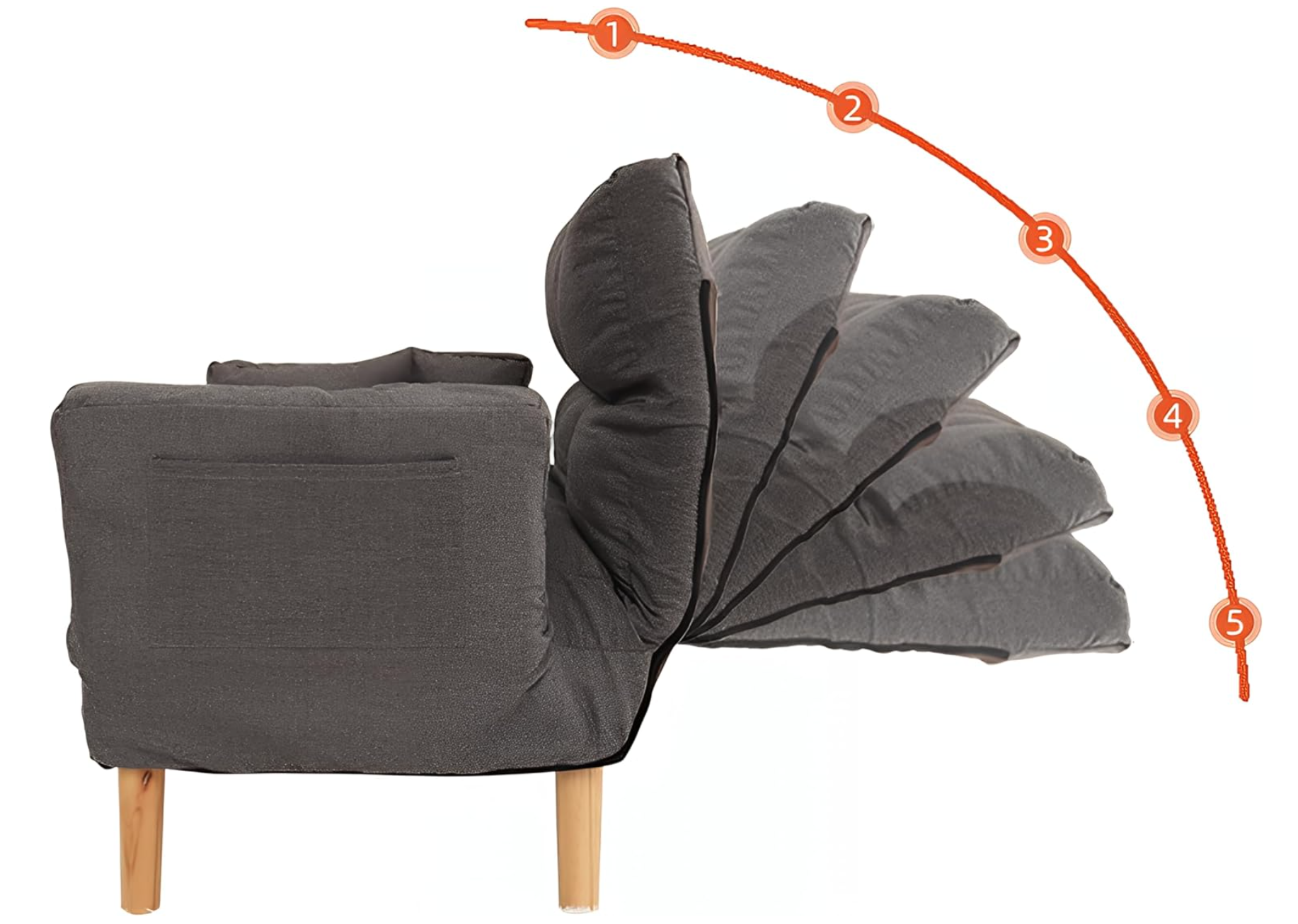  Folding sofa that converts into a bed with adjustable armrests (Delivery within 3 working days in Riyadh) 