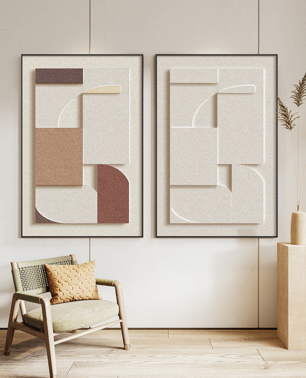 Two 3D sandstone panels 