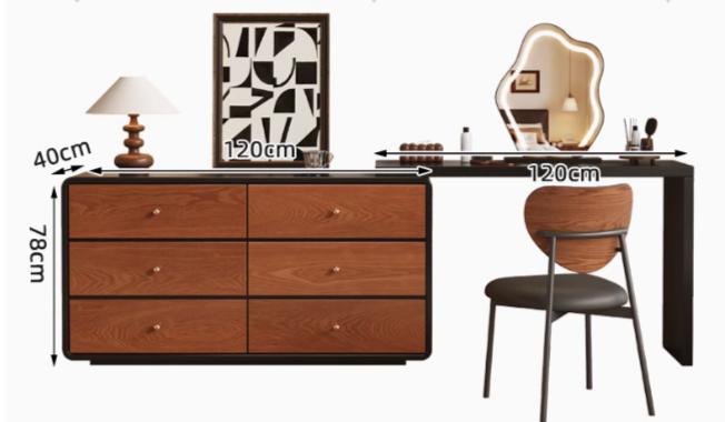  Dressing table with chair and mirror 
