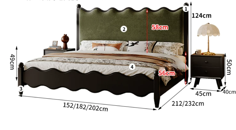  A wooden bed is Hwaningsrn 
