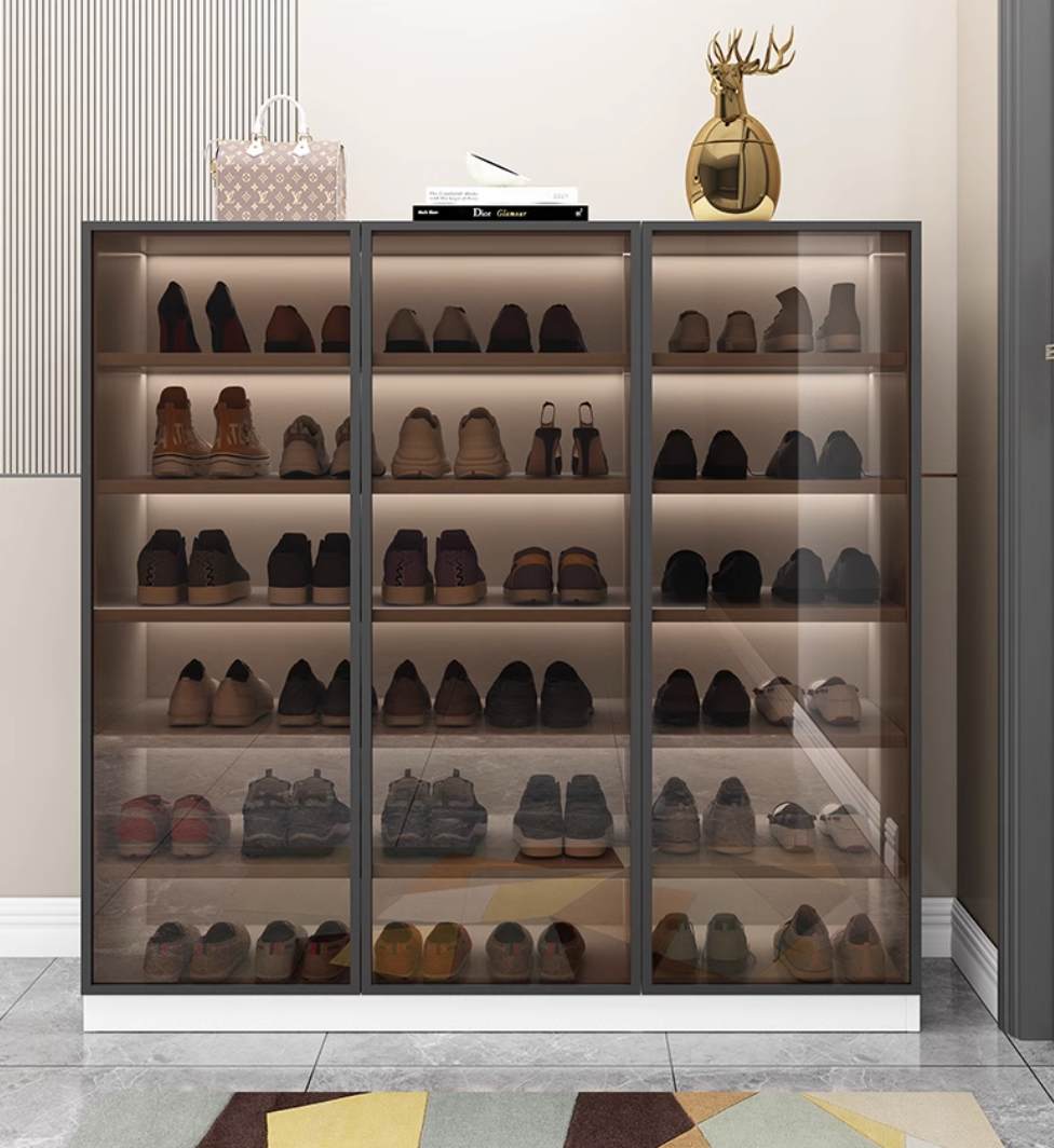  Glass door shoe cabinet 