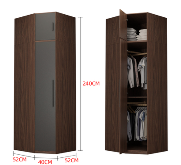  خزانة ملابس خشب مودرن مع تسريحة مدمجة - دولاب ملابس متصل من KS-Furniture 